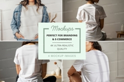 Mockup: white t-shirt with various views Product Image 1