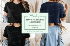 Mockup: women's casual t-shirts with bell sleeves Product Image 1