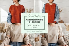 Mockup: casual outfit with layered sweatshirts Product Image 1