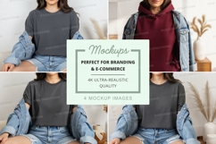 Casual hoodie and denim outfit mockup Product Image 1