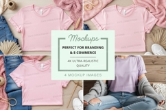 Mockup of pink t-shirts Product Image 1