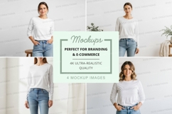 Mockup: white t-shirt and blue jeans Product Image 1