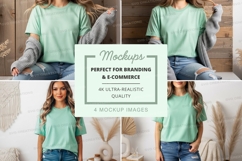 Casual green t-shirt mockup Product Image 1