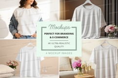 Mockup of white t-shirt in various settings Product Image 1