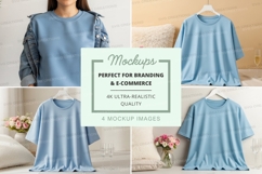 Mockup: light blue oversized sweatshirt Product Image 1