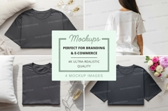 Mockup of t-shirts with floral background Product Image 1