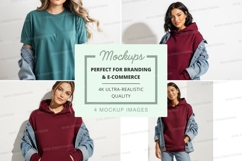 Casual hooded sweatshirts mockup Product Image 1