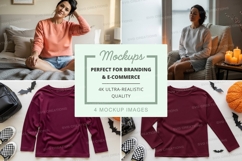 Mockup: cozy hooded sweatshirts Product Image 1