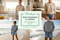 Casual sweatshirt and shorts mockup Product Image 1