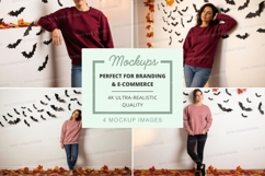 Halloween-themed sweatshirt mockup Product Image 1