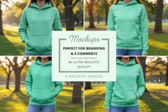 Green hoodie mockup Product Image 1