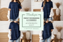 Casual navy blue t-shirt mockup Product Image 1