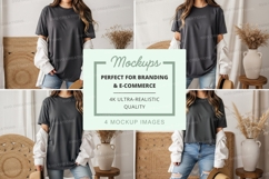 Casual oversized t-shirt mockup Product Image 1