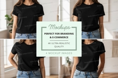 Black t-shirt mockup on model Product Image 1