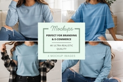 Casual blue sweatshirt mockup Product Image 1