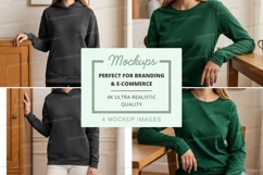 Casual long sleeve sweatshirt mockup Product Image 1