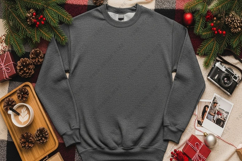 Christmas-themed gray t-shirt mockup Product Image 1