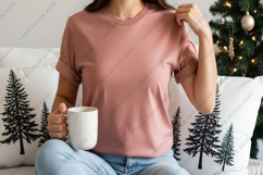 Casual pink t-shirt mockup Product Image 1