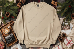Cozy beige crew neck sweatshirt Product Image 1