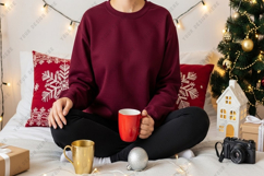 Cozy christmas t-shirt mockup Product Image 1