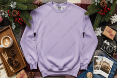 Lilac crew neck t-shirt mockup Product Image 1