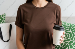 Brown t-shirt mockup Product Image 1