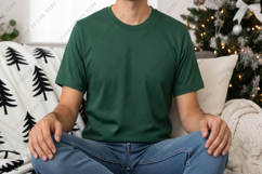 Cozy green t-shirt mockup Product Image 1