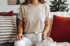 Casual beige t-shirt for women Product Image 1