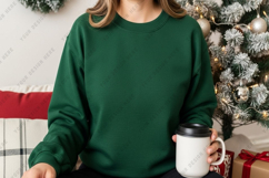 Cozy green sweatshirt with coffee mug Product Image 1