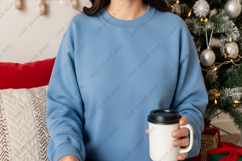Cozy blue sweatshirt with coffee mug Product Image 1