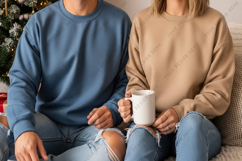 Casual couple wearing comfortable t-shirts Product Image 1