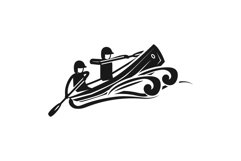 Two guys are rafting icon, simple style Product Image 1