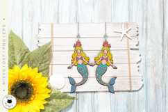 Mermaid Dangling Earrings | Summer Earrings SVG Product Image 2