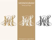 MM Wedding Monogram Logo | Elegant Initials Vector Product Image 2