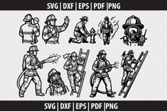 Firefighter SVG Silhouette design Product Image 1