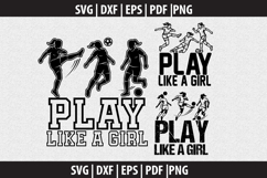 Girl soccer silhouette SVG design Product Image 1