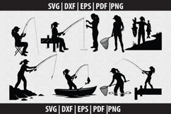 Women Fishing SVG Silhouette design Product Image 2
