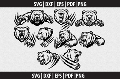 Grizzley Bear SVG Silhouette design Product Image 1