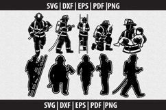 Firefighter SVG Silhouette design Product Image 1