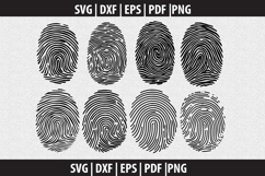 Finger Print SVG Silhouette design Product Image 1