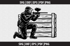Paintball player SVG Silhouette design Product Image 1