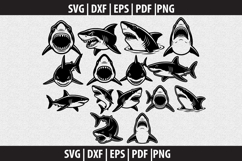 Great white Shark SVG Silhouette design Product Image 1