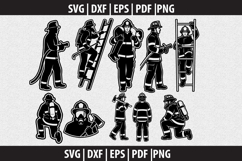 Firefighter SVG Silhouette design Product Image 1