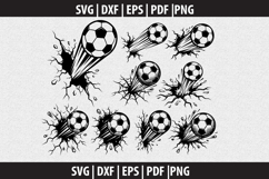 Soccer Ball Wall Crack SVG design Product Image 2