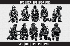 Firefighter SVG Silhouette design Product Image 1