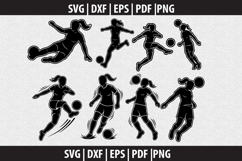 Girl soccer silhouette SVG design Product Image 1