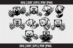 Grizzley Bear SVG Silhouette design Product Image 1