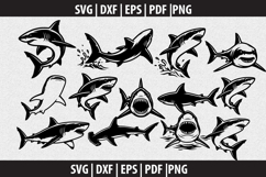 Great white Shark SVG Silhouette design Product Image 1