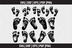 Baby Feet print silhouette Svg file cut file Product Image 1