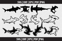 Hammerhead Shark SVG Silhouette design Product Image 1